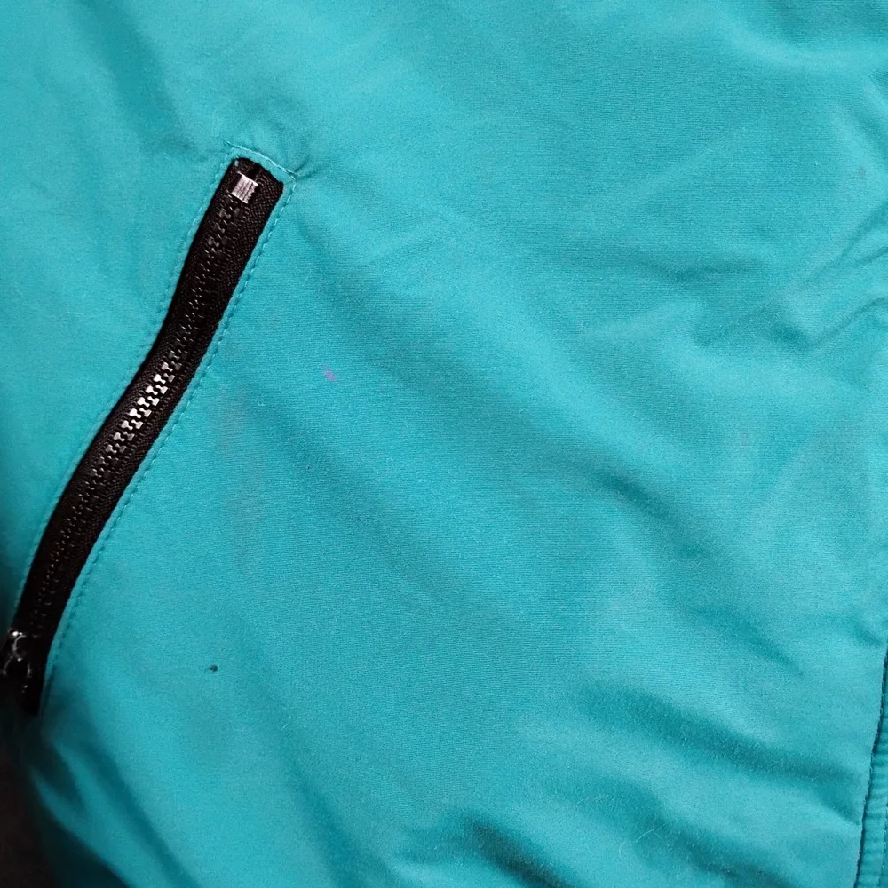 LL Bean Vintage 90s Warm-up Jacket Teal Fleece Lined Bomber Mens Medium